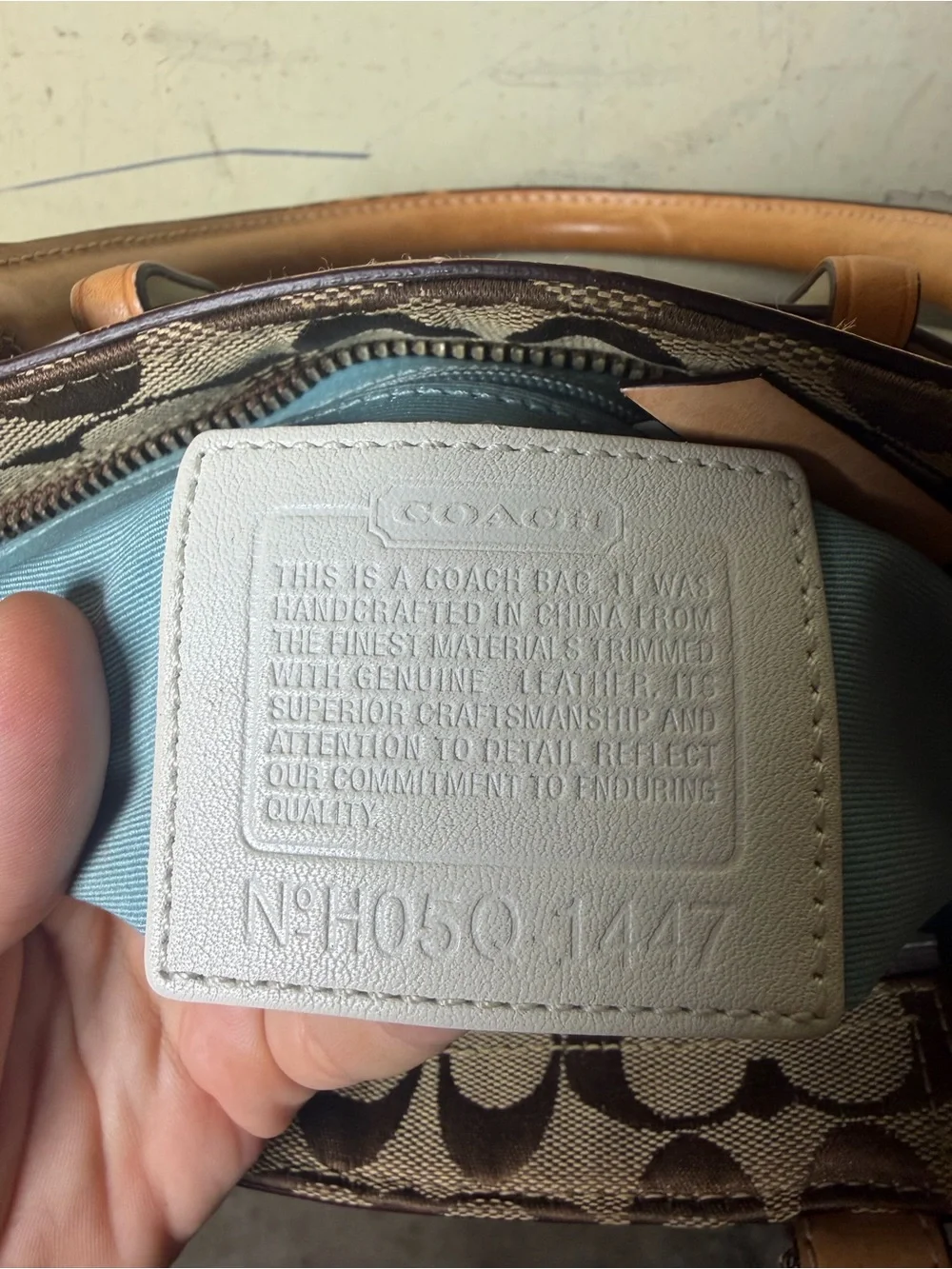 Coach Signature Hampton Buckle Belted Satchel Y2K Blue Leather Jacquard Bag